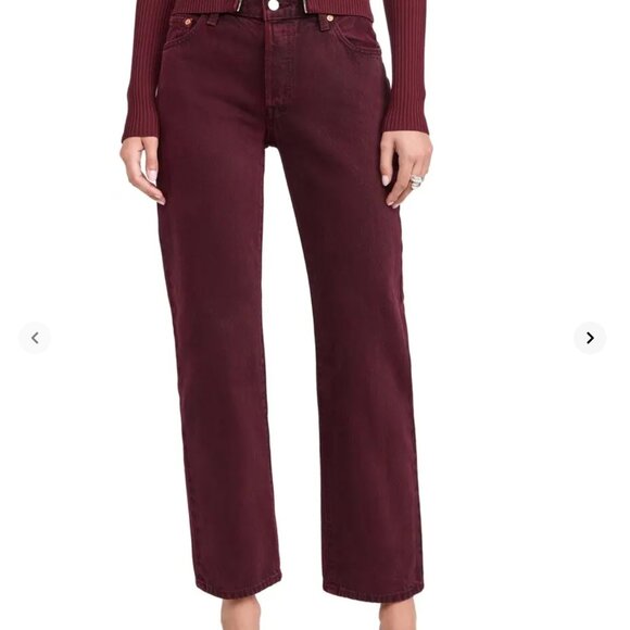 NWT! Levi's Women's Jeans in Burgundy Size 27 - Picture 1 of 11